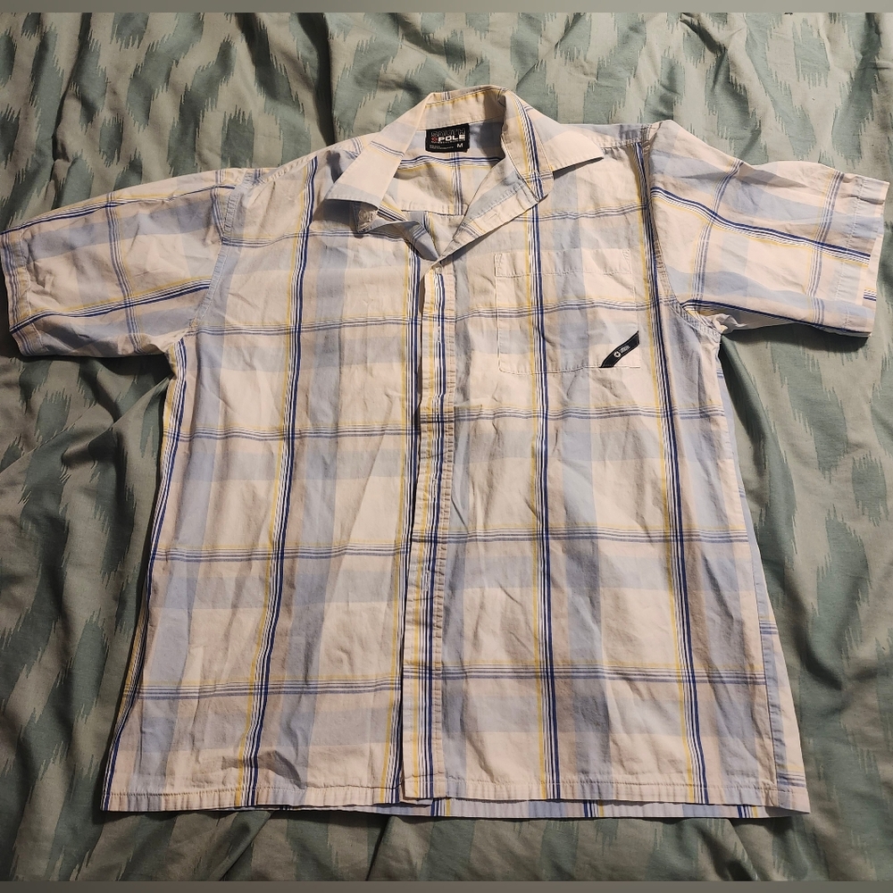 South Pole Button Up‎ Short Sleeve Shirt Men's Size Medium Multicolor.